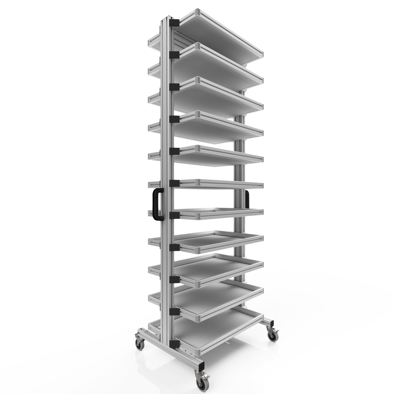 Systemwagen für Eurobehälter 60 x 40 H 200 cm ohne Auszug 