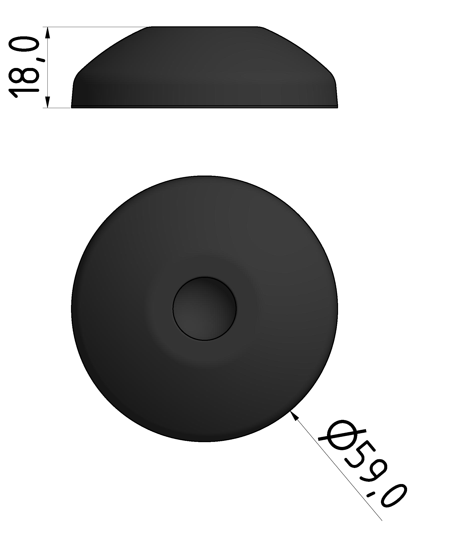 Base A D60 ZN, black