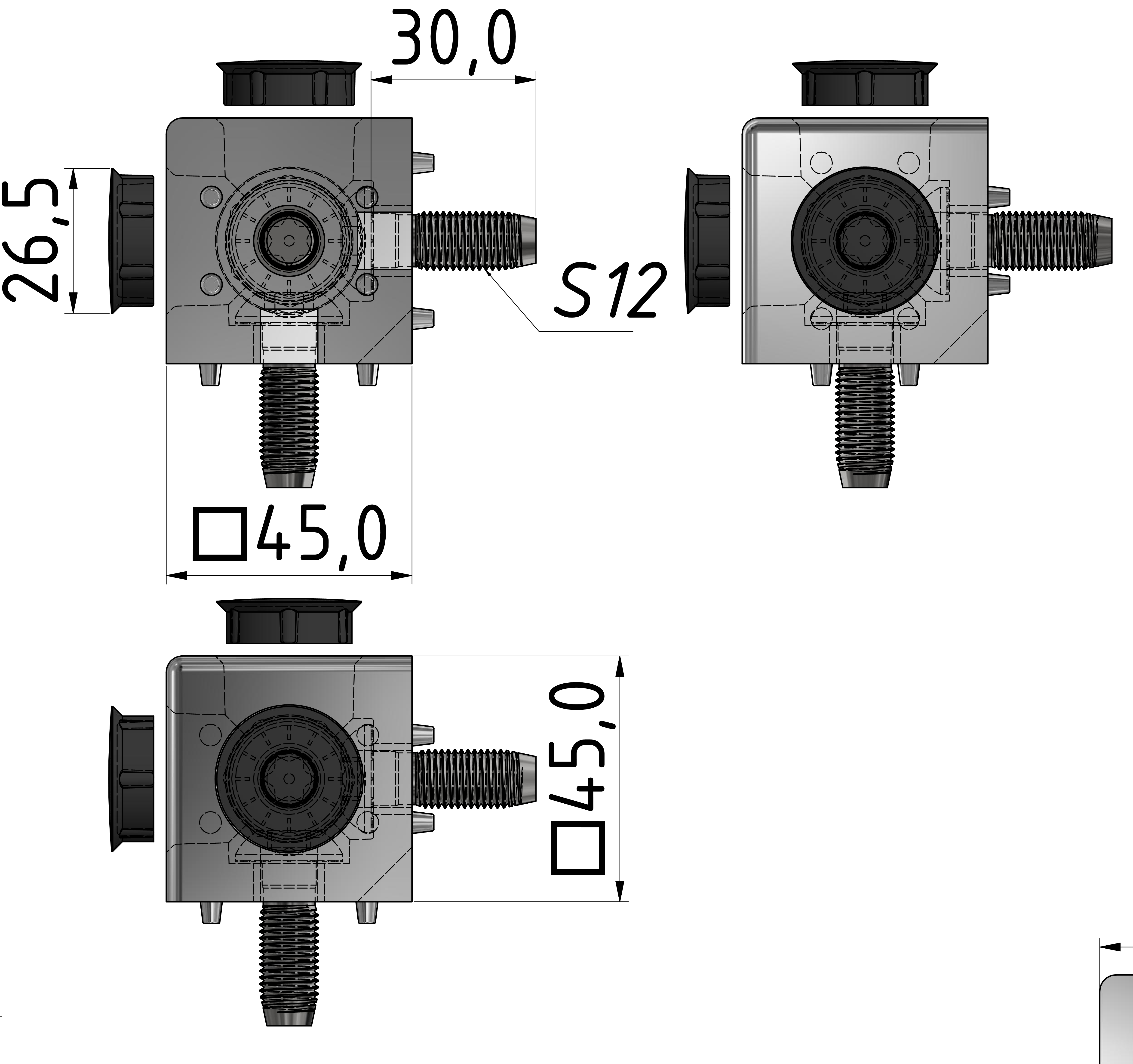 Würfelverbindersatz 3D 45, natur-10
