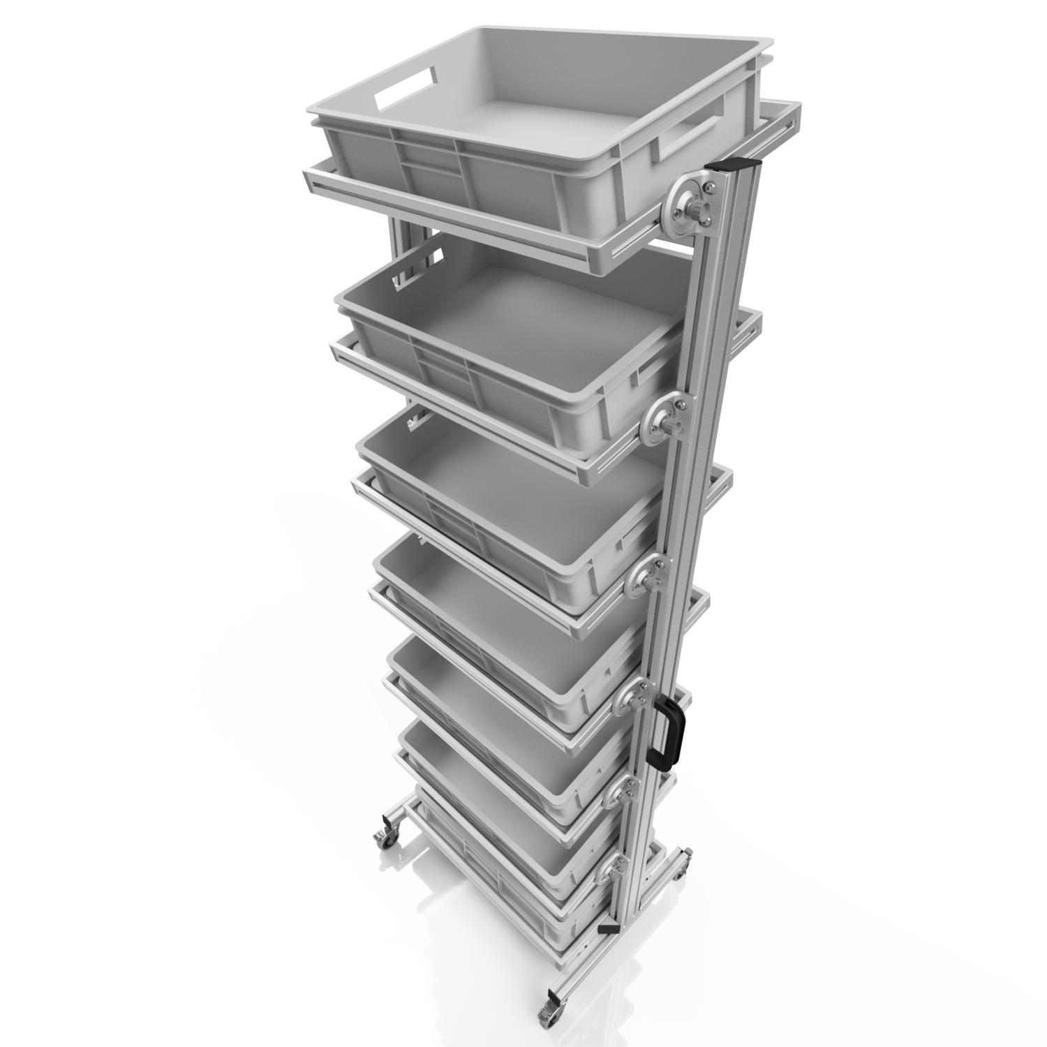 Systemwagen für Eurobehälter 60 x 40 H 200 cm neigbar