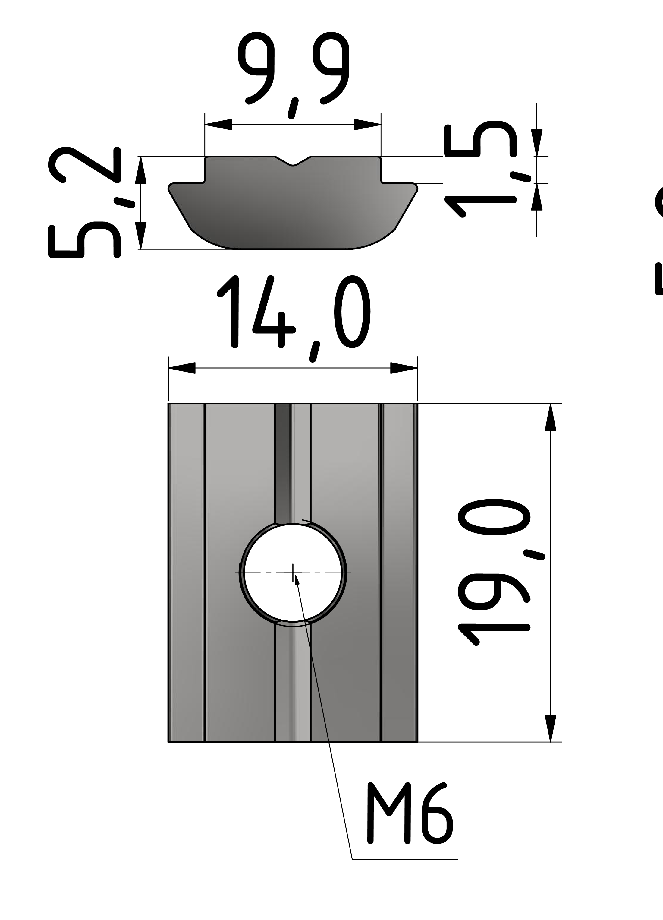 Nutenstein B M6, verzinkt-10