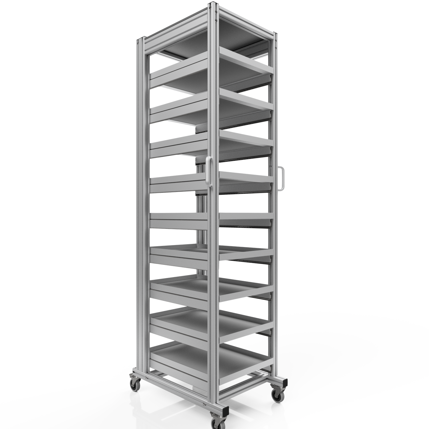 Systemwagen mit  Eurobehälter 60x40 H 200 cm