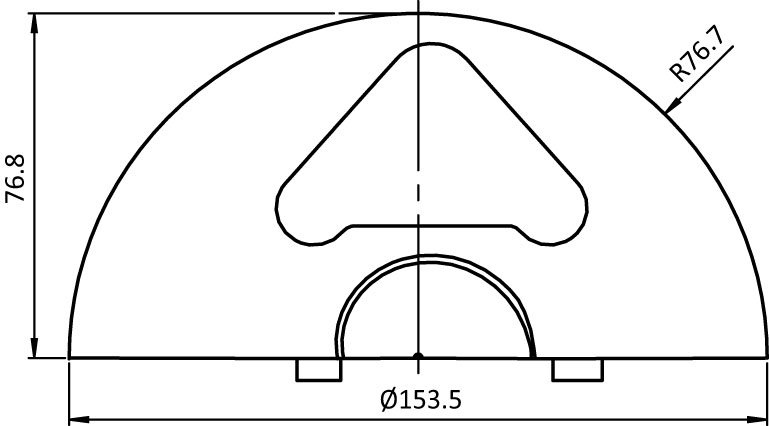 End cap for parking rail flat-high -set