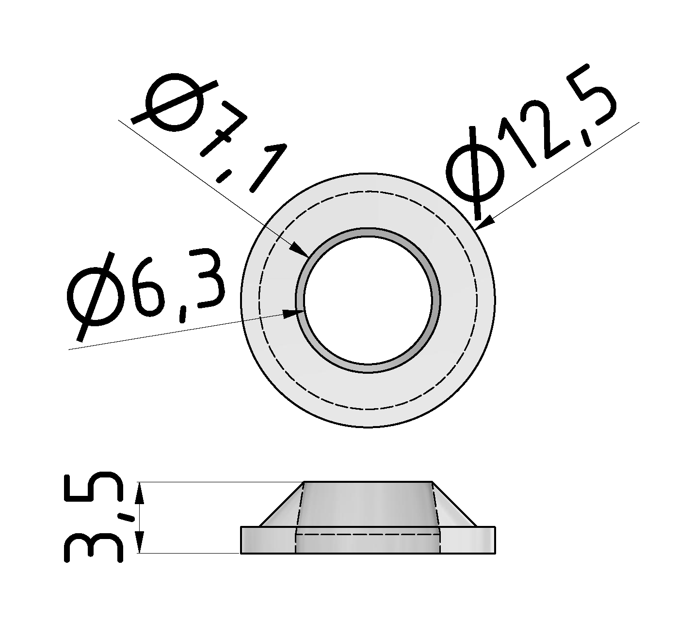 Unverlierbarkeitsscheibe 8 M6,Polyamid natur Unverlierbarkeitsscheibe 8 M6,Polyamid natur
