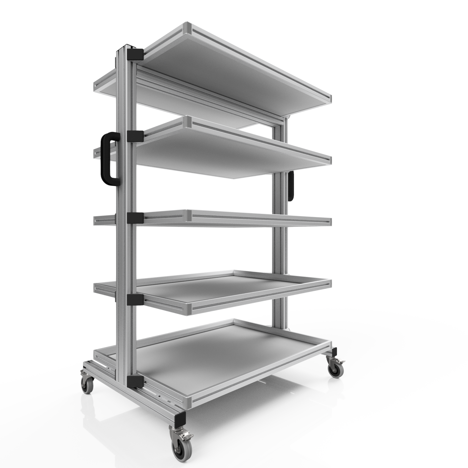 System trolley for Euro containers 80 x 60 H 134 cm without pull-out