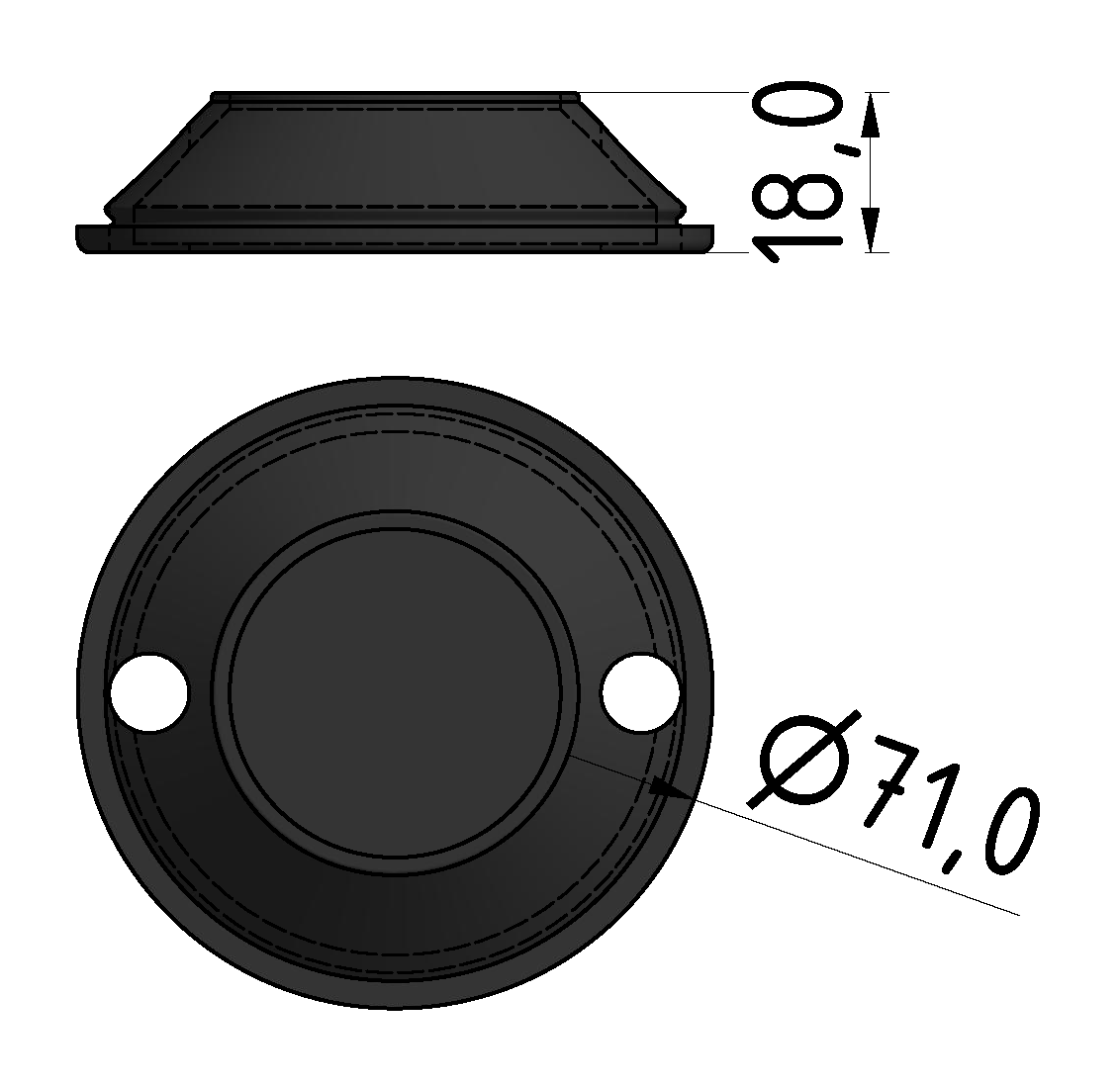 Gummieinsatz D80 B, schwarz
