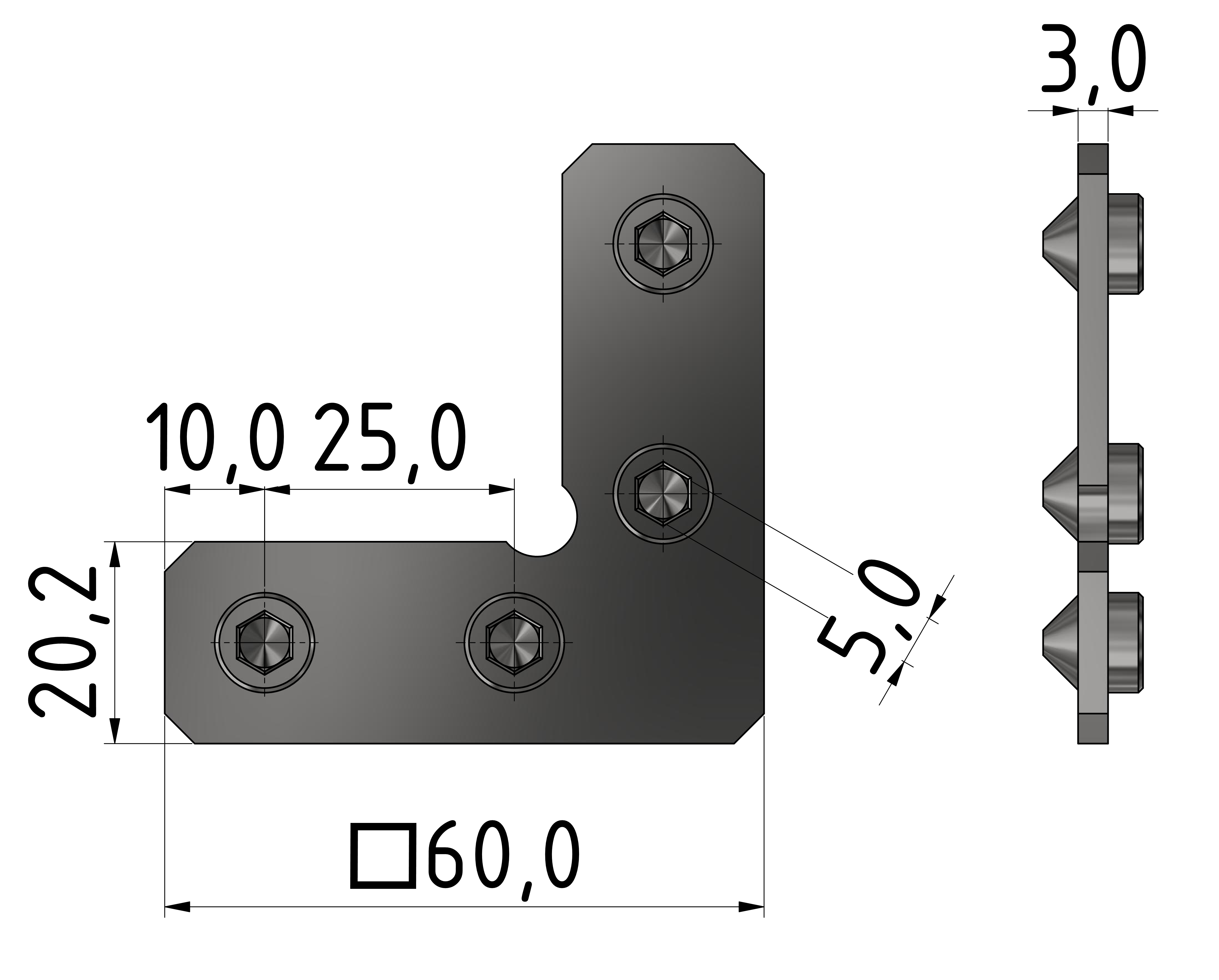 Gehrungsverbindersatz 90°, verzinkt-10 Gehrungsverbindersatz 90°, verzinkt-10