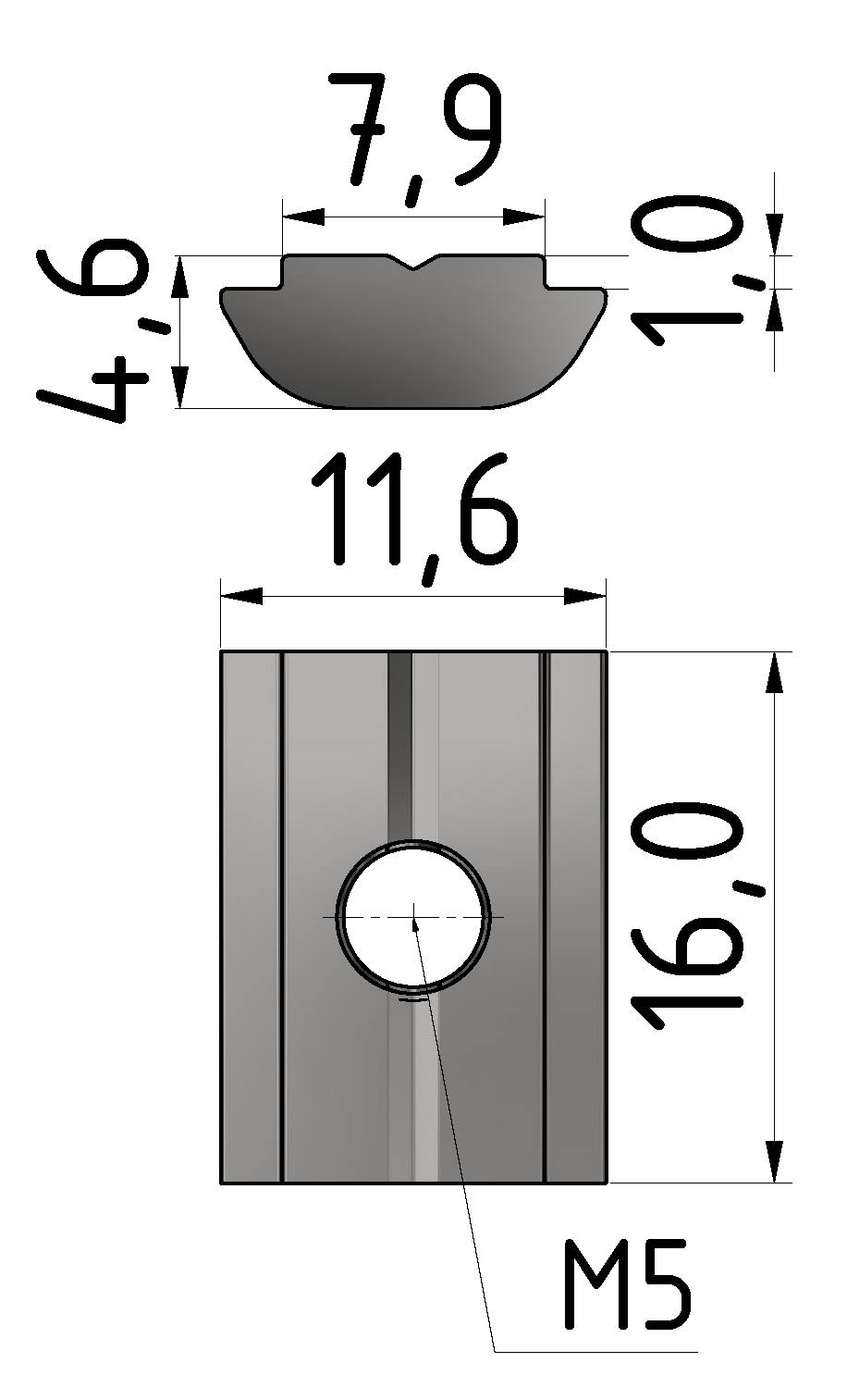 Nutenstein B M5, verzinkt-8