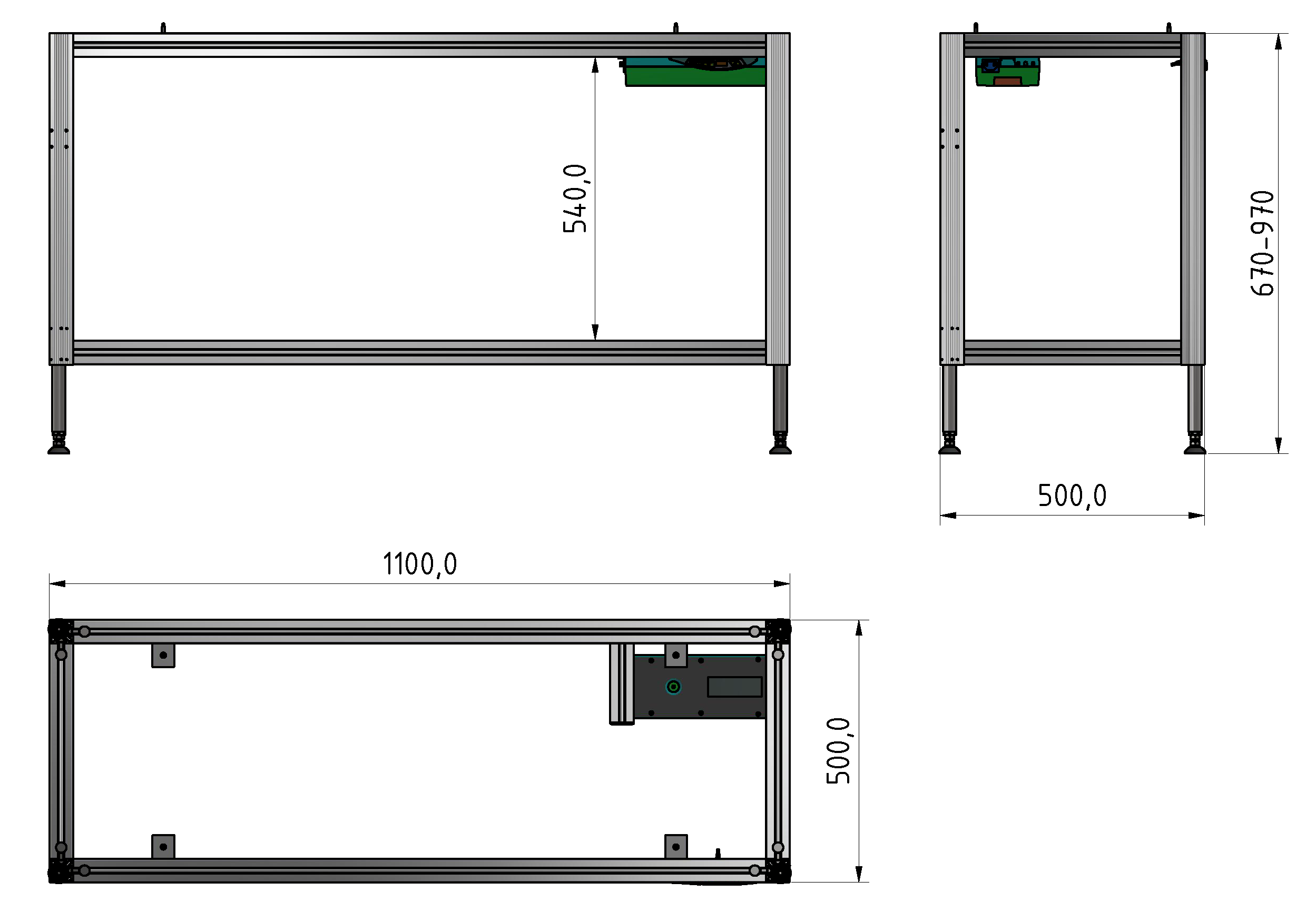 Packing Line ergo table frame