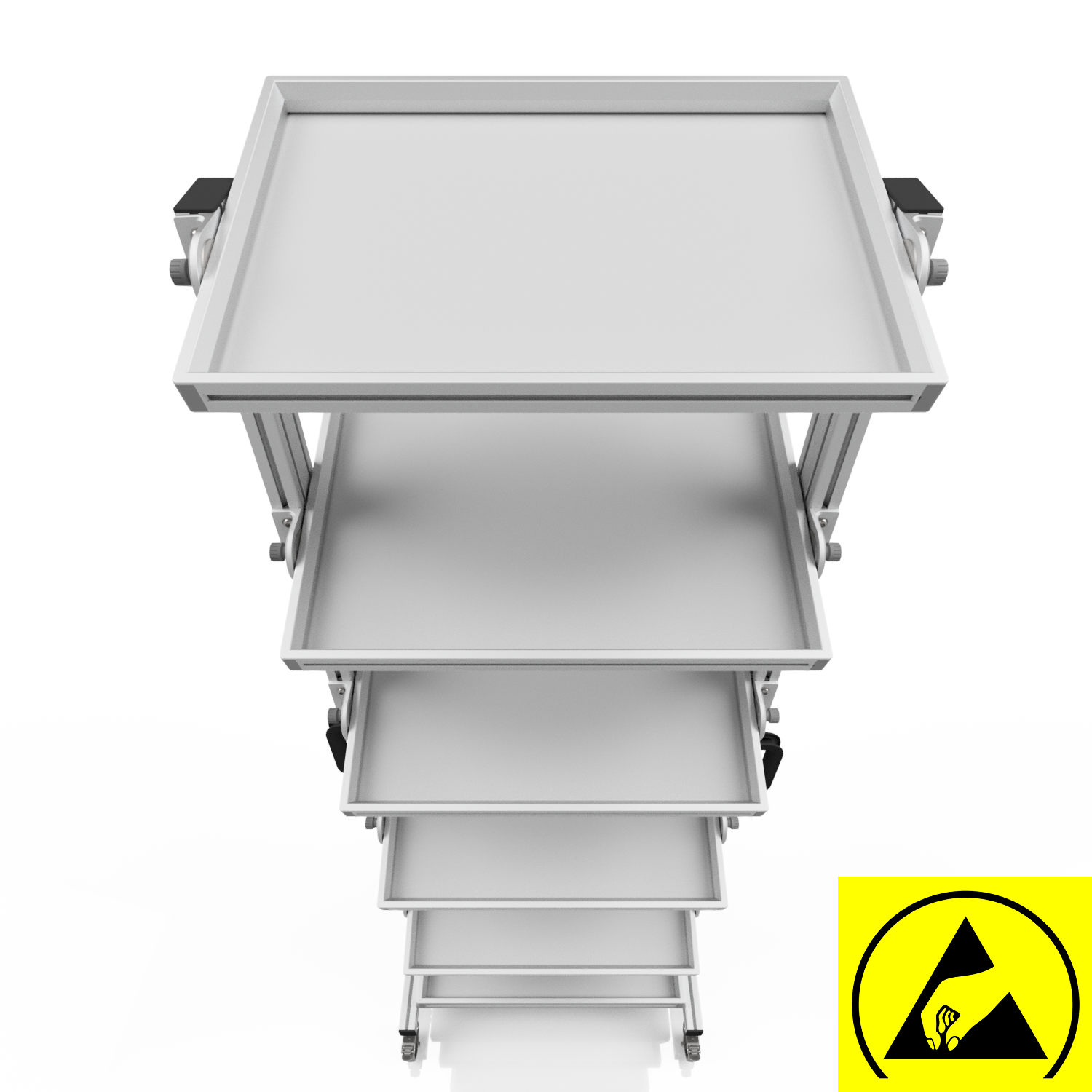 ESD Systemwagen für Eurobehälter 60 x 40 H 200 cm neigbar