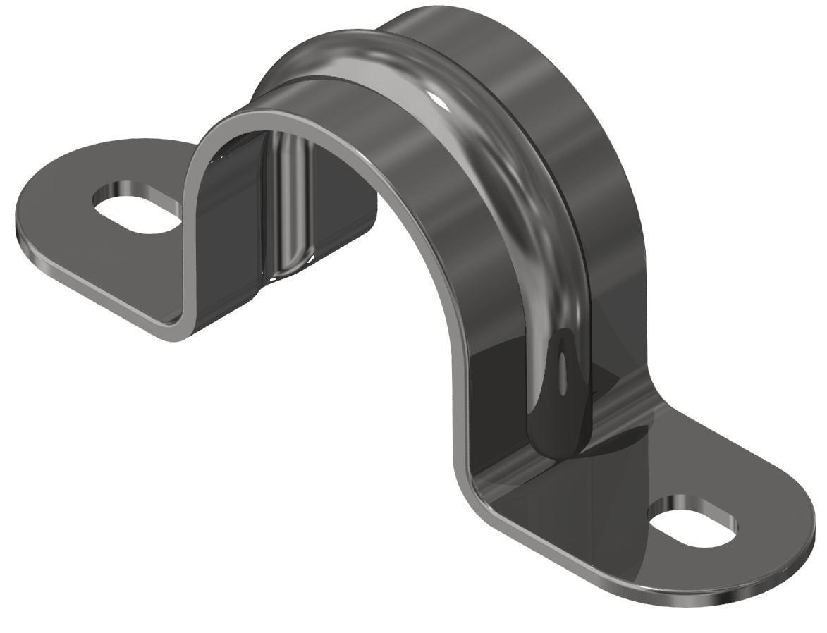 Pipe clamp 180°, galvanised