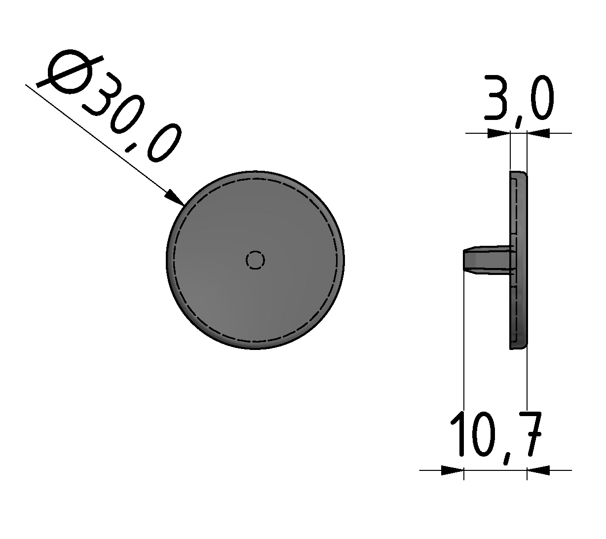 Abdeckkappe 6 D30, grau Abdeckkappe 6 D30, grau