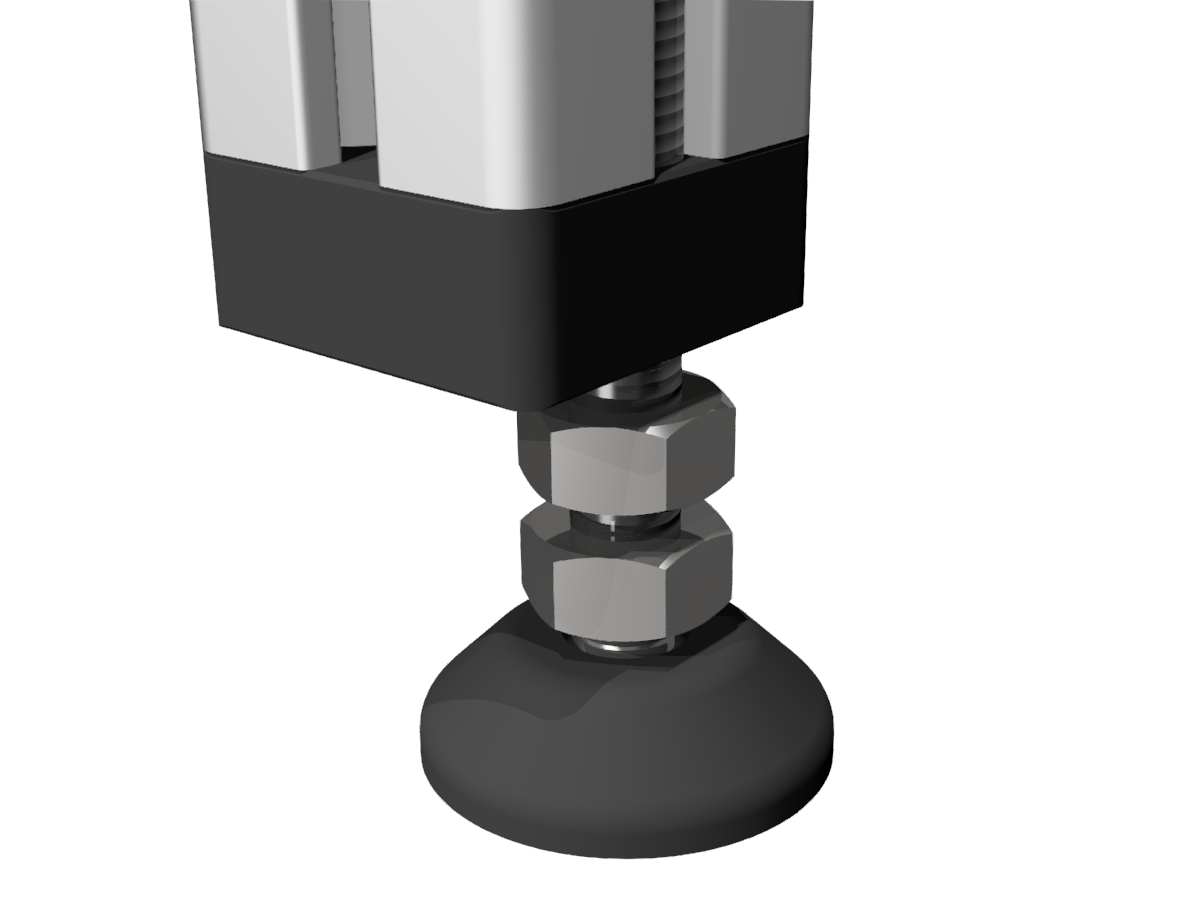 FuĂźplatte 8 40x40, M10, schwarz FuĂźplatte 8 40x40, M10, schwarz