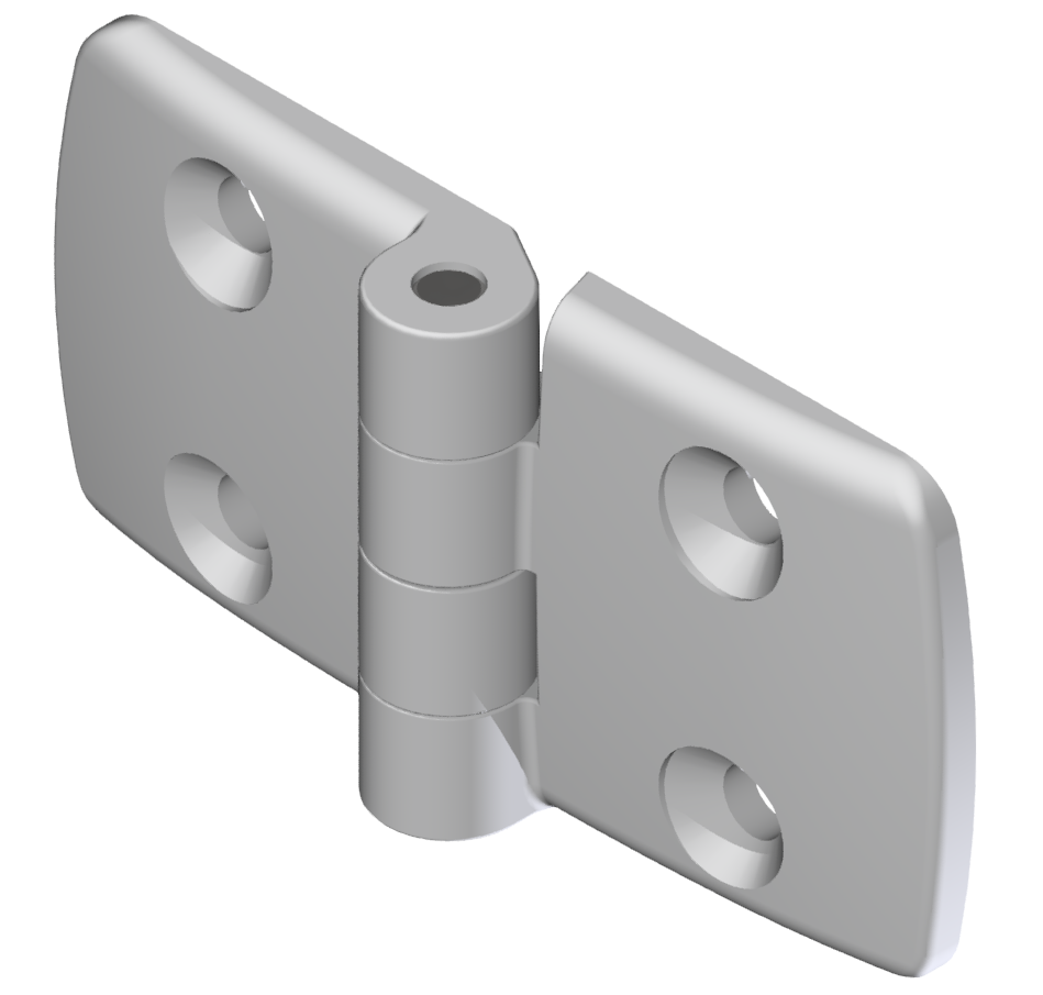 Alu Combi Hinge non detachable 50x50 Al, white aluminium-10