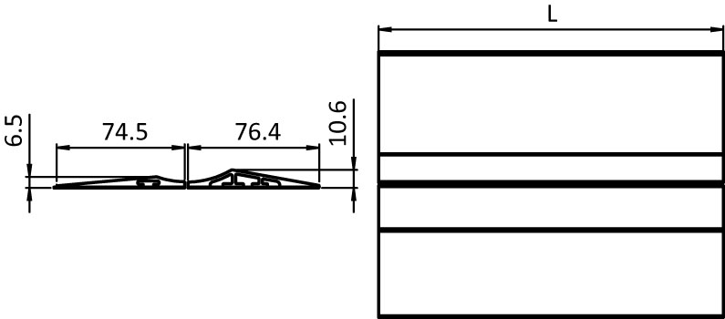 Parkschiene flach-hoch 2400 mm-Set