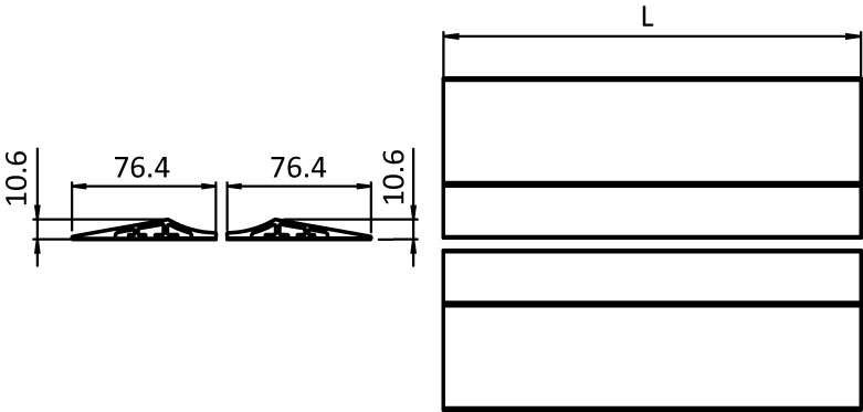 Parkschiene hoch-hoch 2400 mm-Set