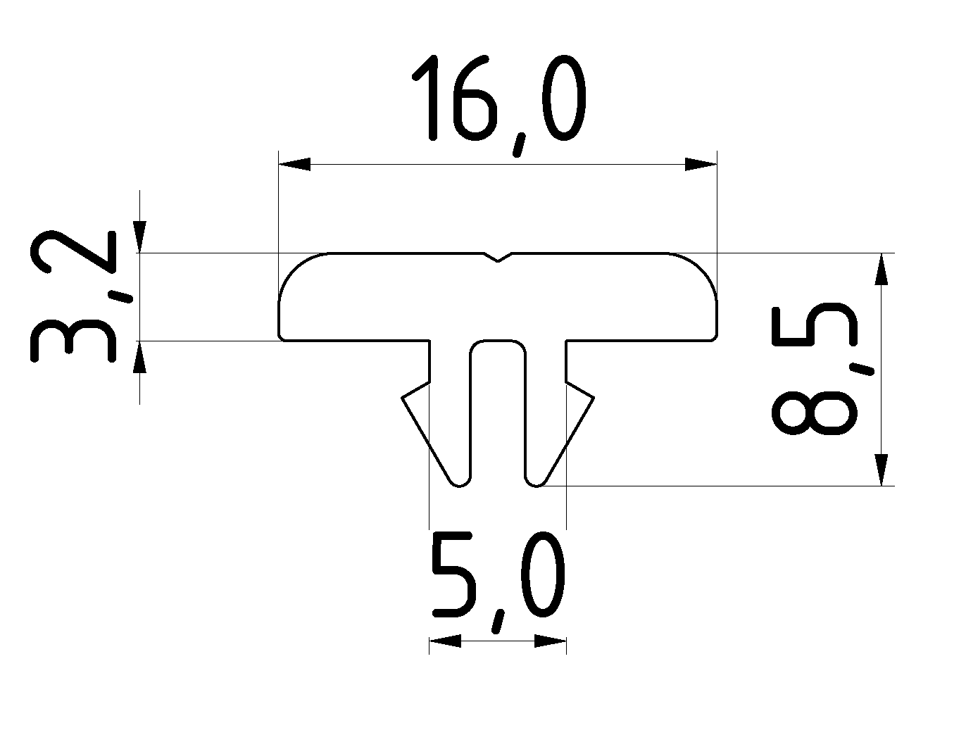 Slide Strip  5, black