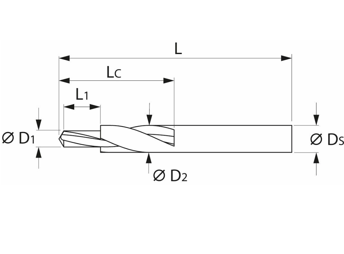 Stufenbohrer 180° M6