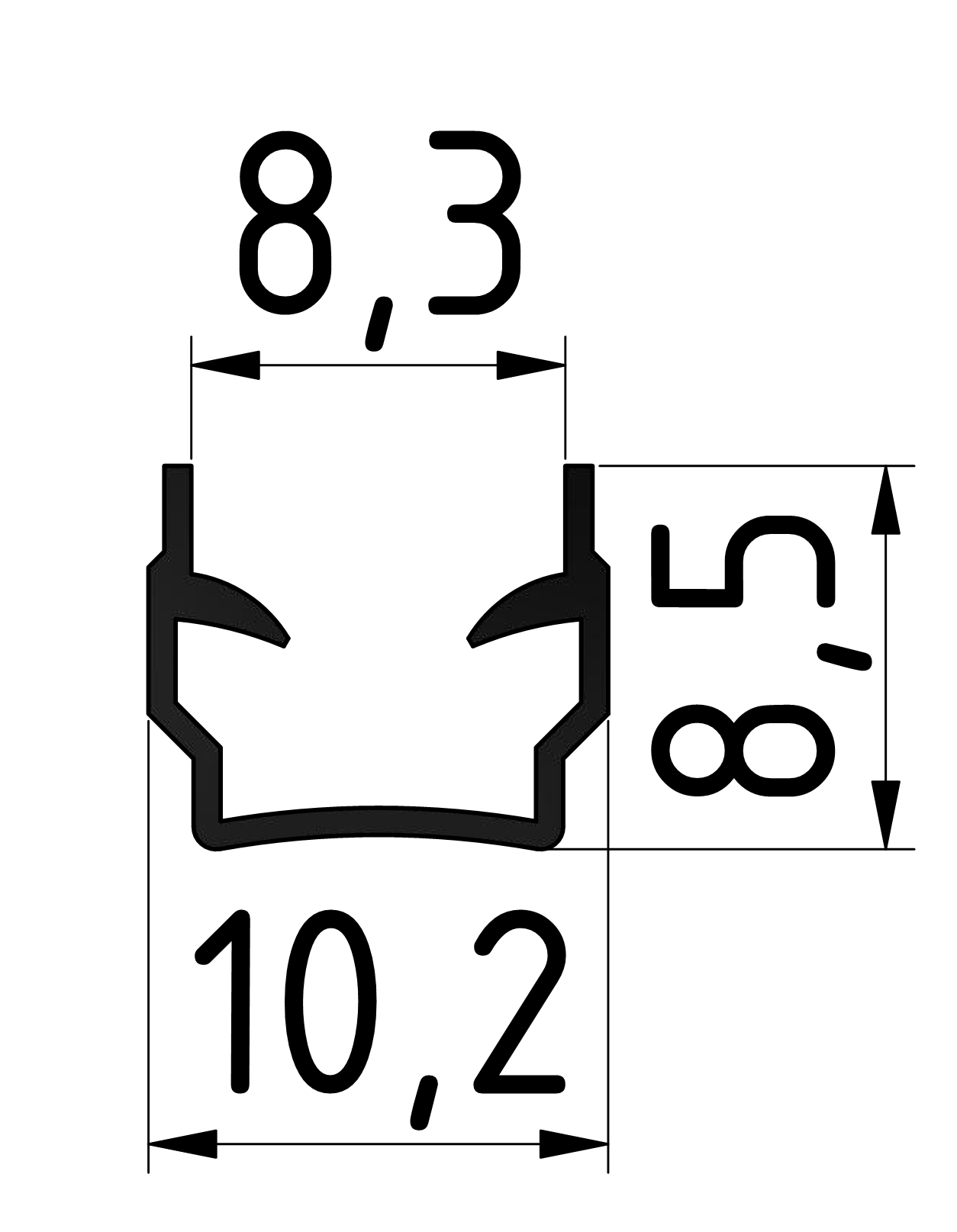 Abdeck - und Einfassprofil, schwarz-8