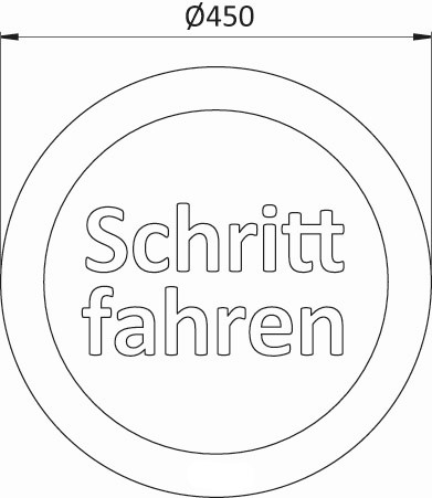 Schritt fahren Bodenschild