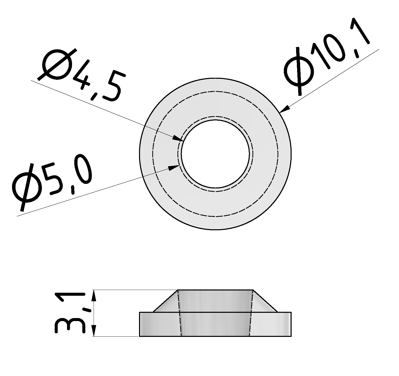 Unverlierbarkeitsscheibe 6 M5, schwarz Unverlierbarkeitsscheibe 6 M5, schwarz