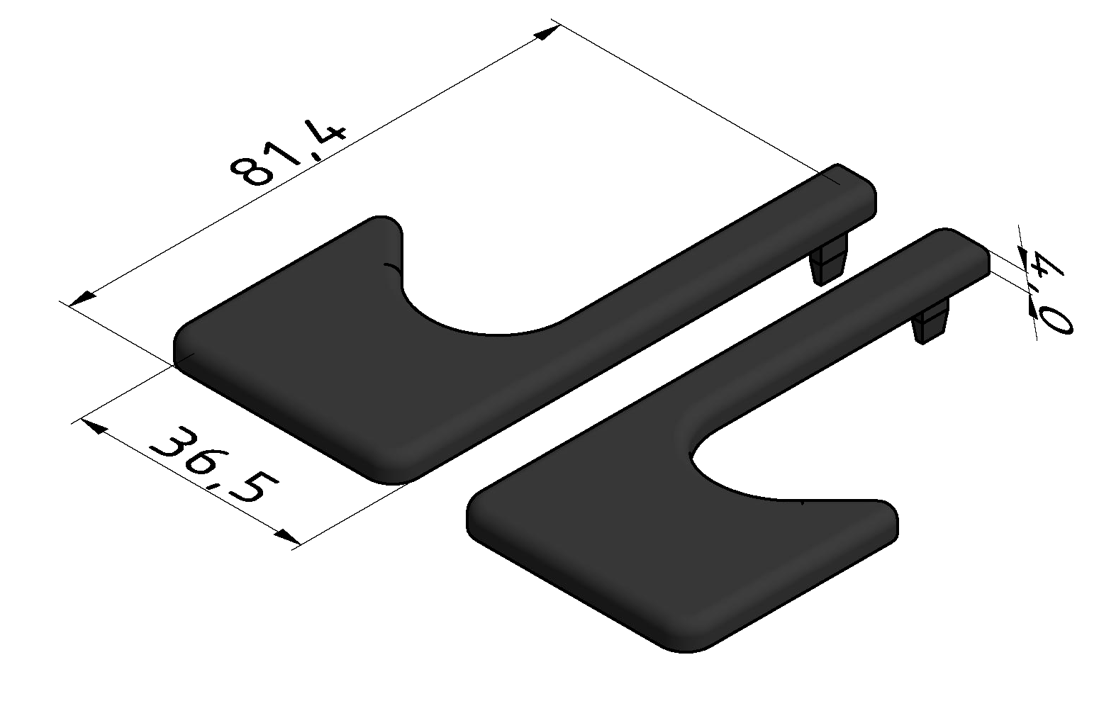 C-Rail, Slide Profile Cap Set 8, black