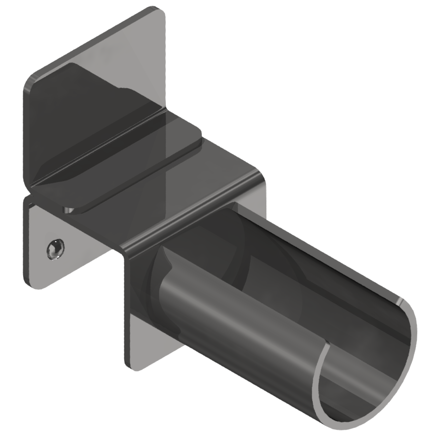 Sliding tube holder with flat  Stop, galvanised