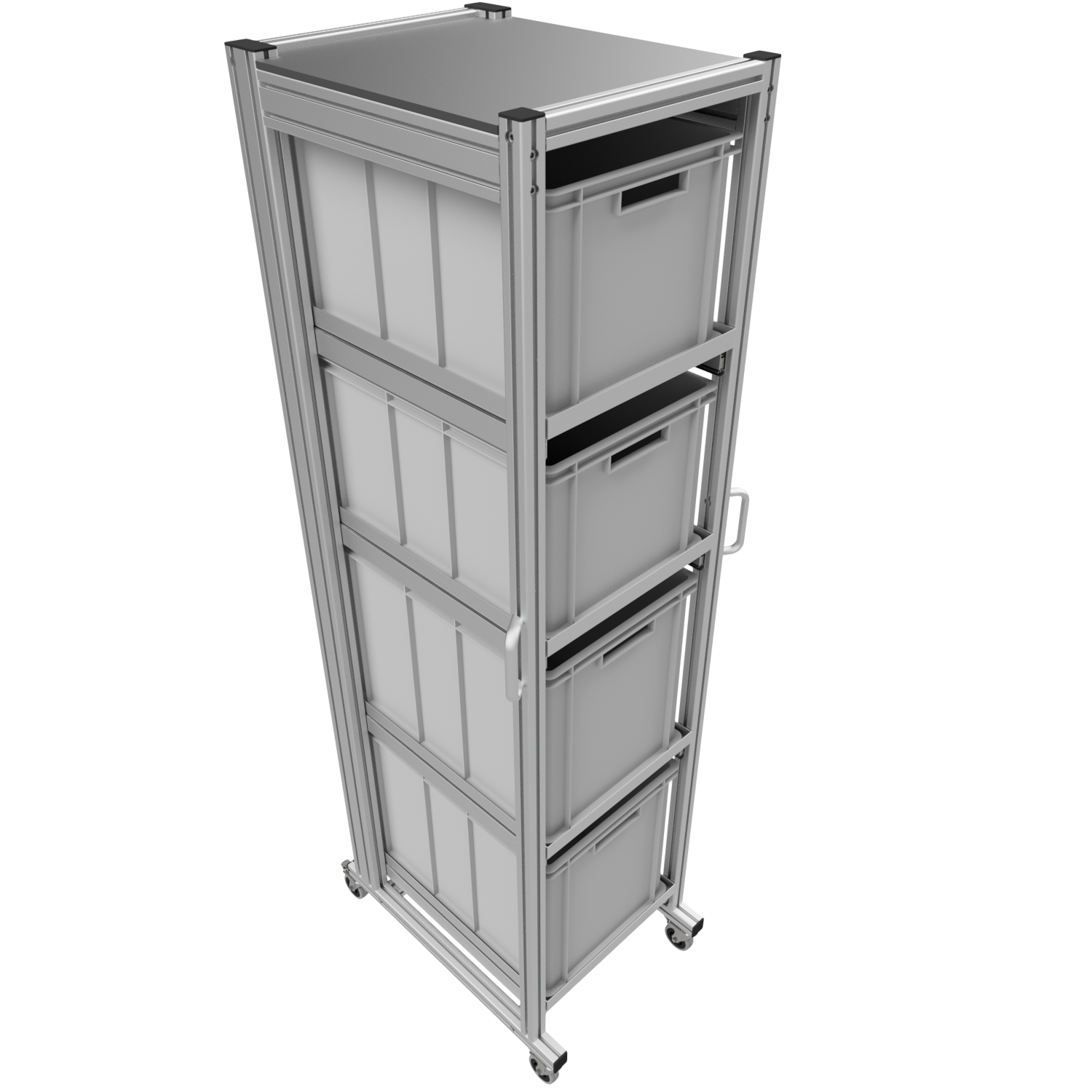 Systemwagen für Eurobehälter 60x40 H 200 cm