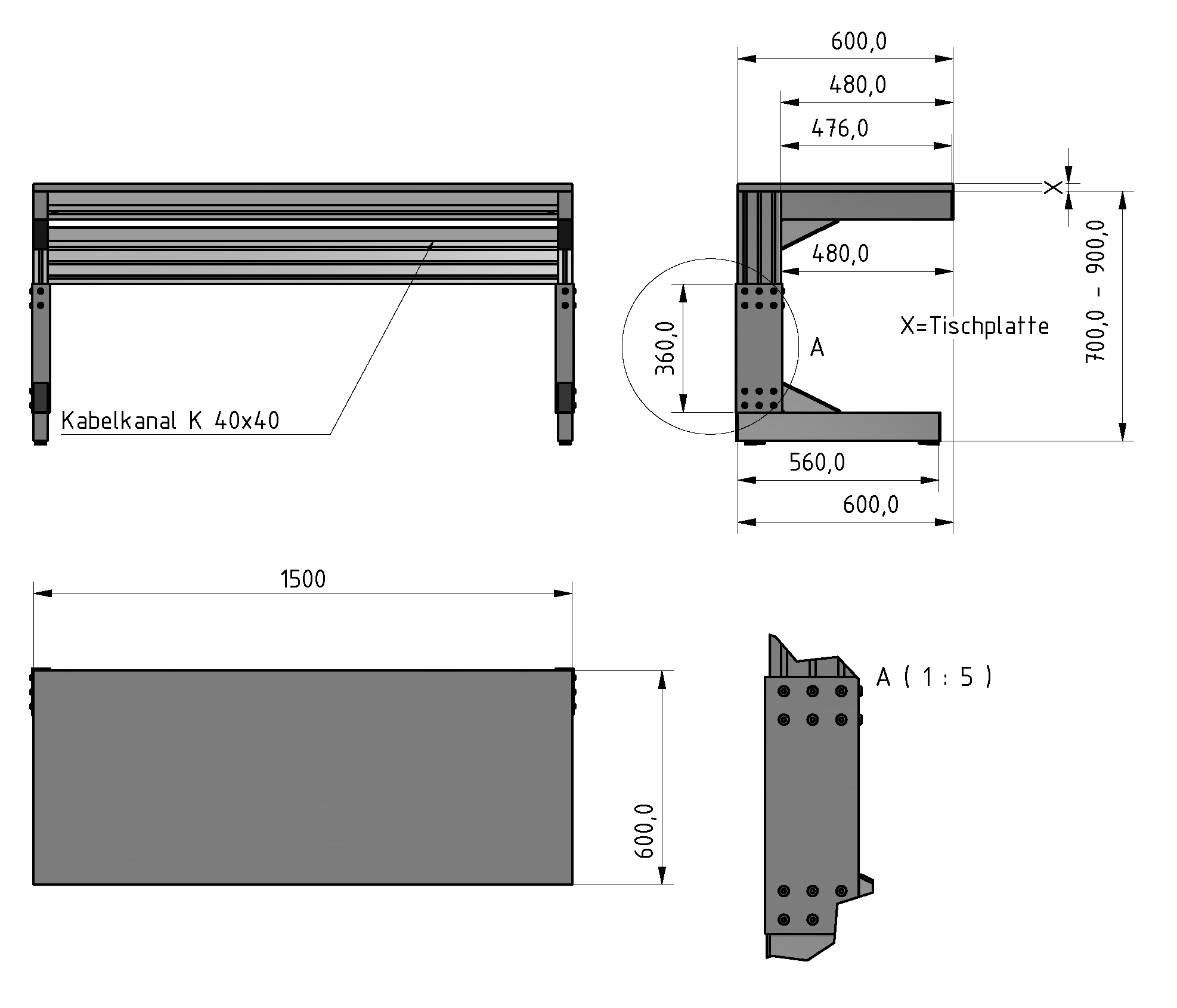 C Line Arbeitstisch-1500x600 BM 40