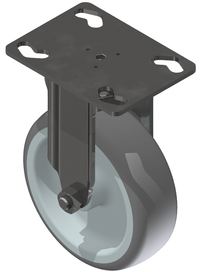 Castor D100 fixed  Fitting Plate, bright zinc-plated