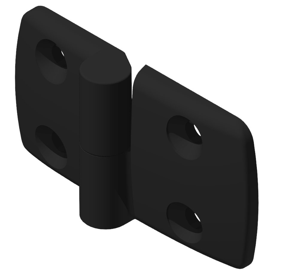 Plastic Combi Hinge left 40x50 PA, black-10