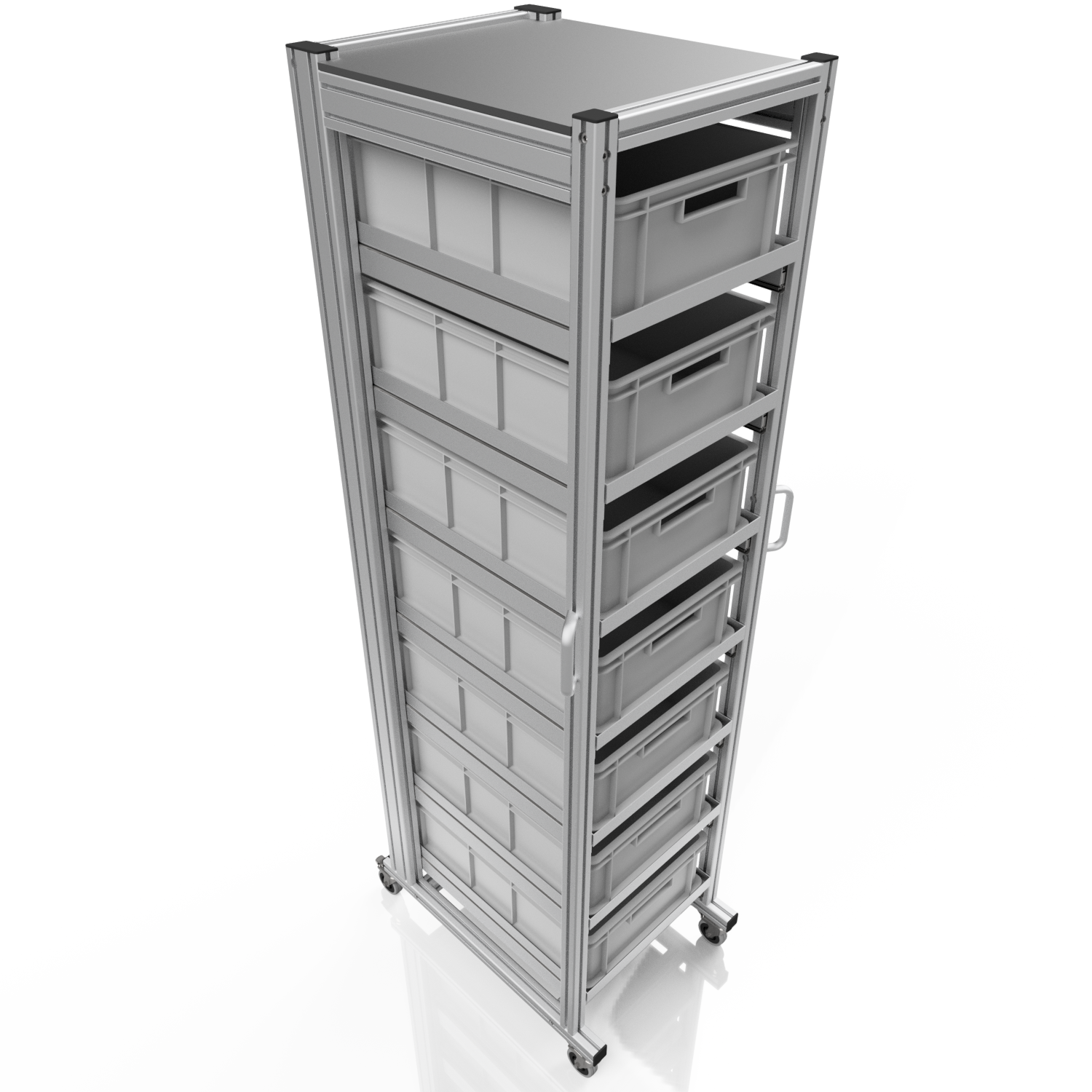 Systemwagen für Eurobehälter 60x40 H 200 cm