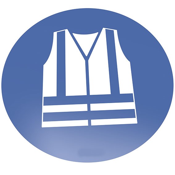 Wear high-visibility waistcoat Ground sign