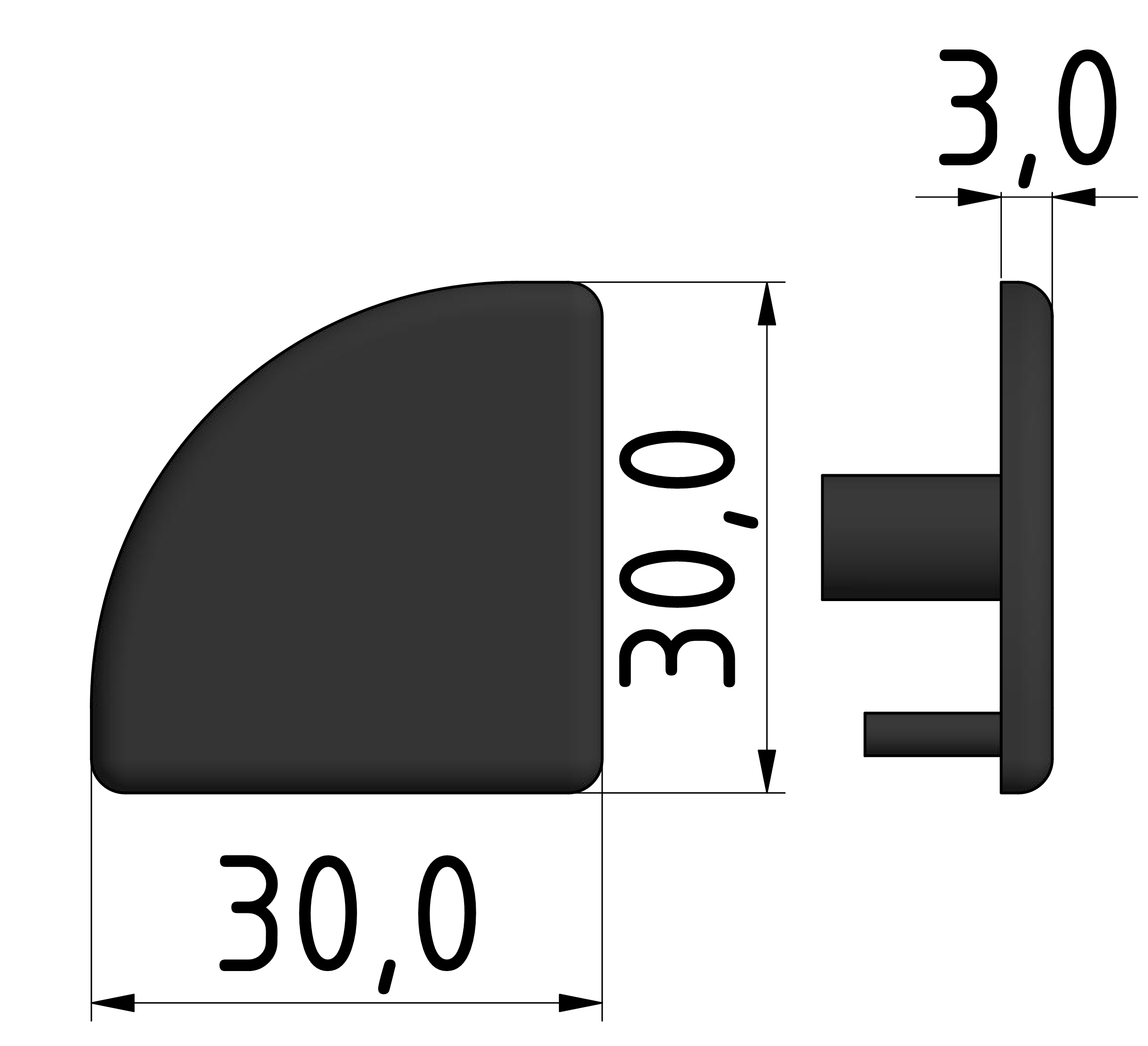 Cap 30x30 R, black-8