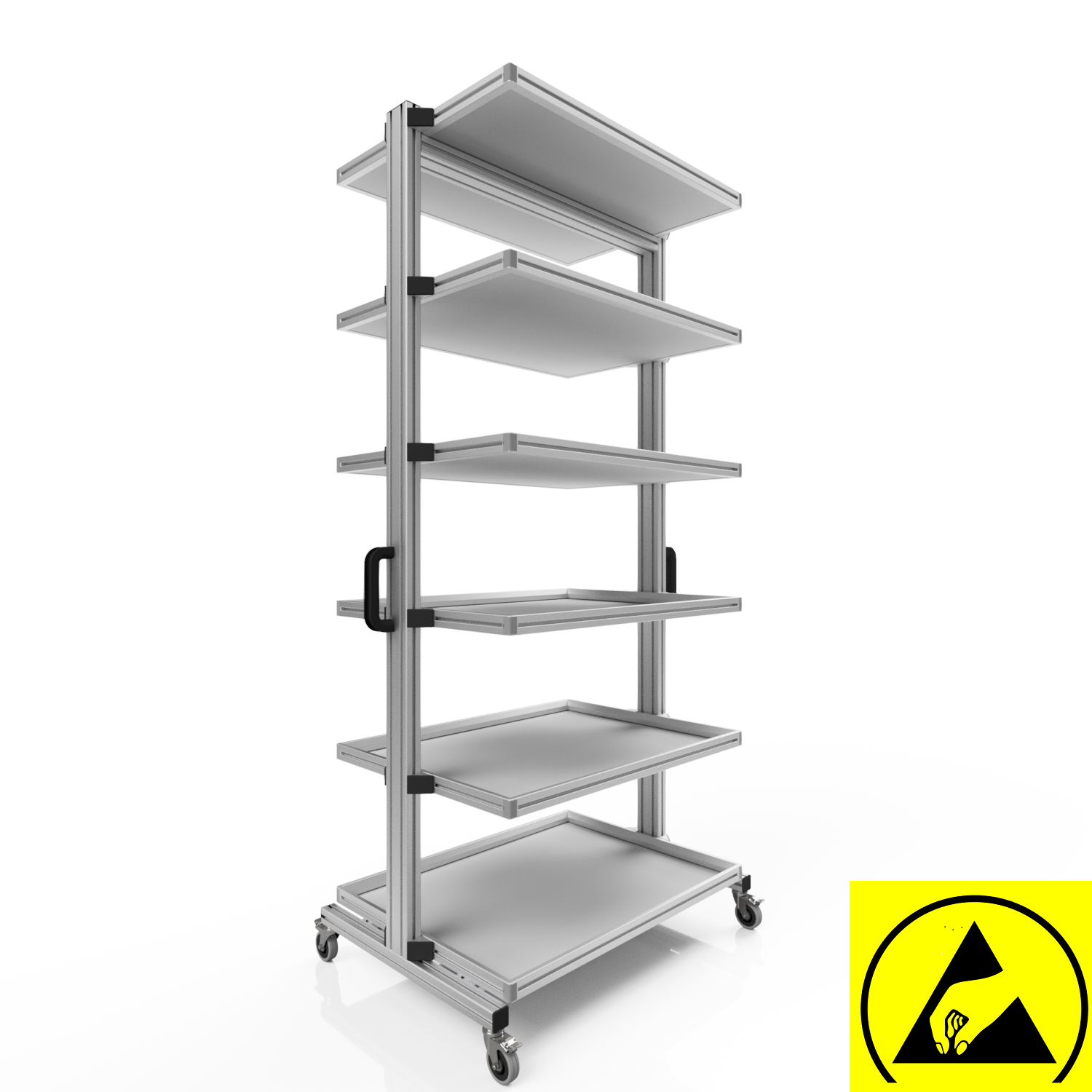 ESD system trolley for Euro containers 80 x 60 H 200 cm without pull-out