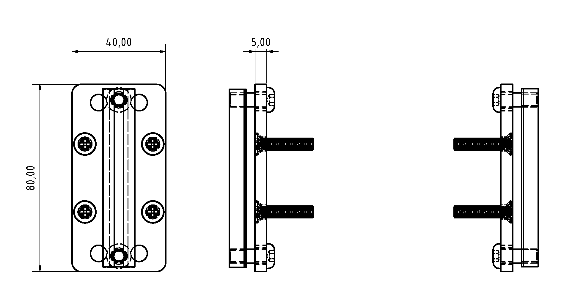Befestigungssatz Behälterprofil 8 80x40 Befestigungssatz Behälterprofil 8 80x40