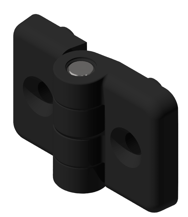 Plastic Combi Hinge non detachable 30x30 PA, black-8