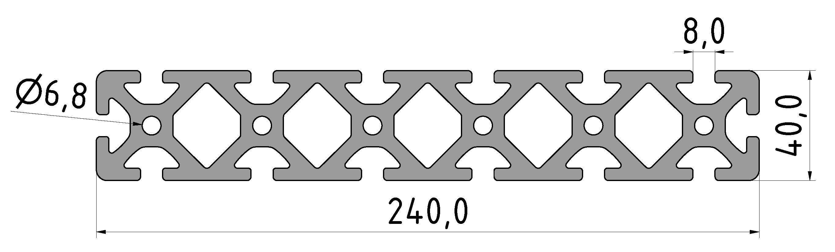 Profil 8 240x40, natur Profil 8 240x40, natur