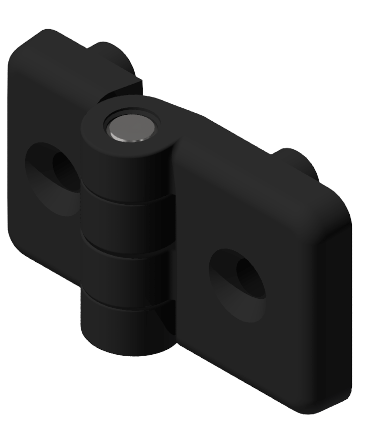 Plastic Combi Hinge non detachable 30x40 PA, black-8/10