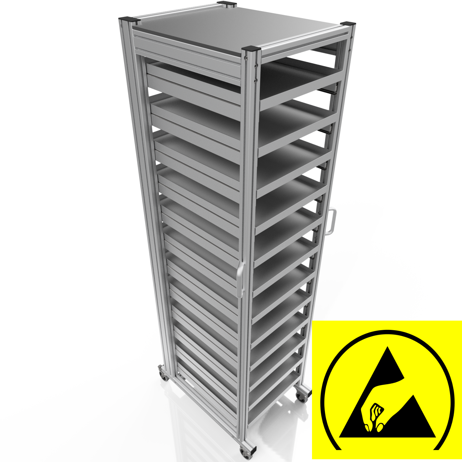 ESD Systemwagen für Eurobehälter 60x40 H 200 cm