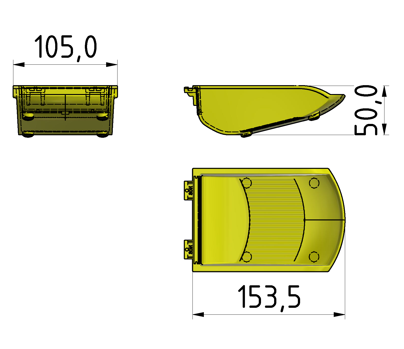 Greifschale 8 105x130, gelb ähnlich RAL 1023