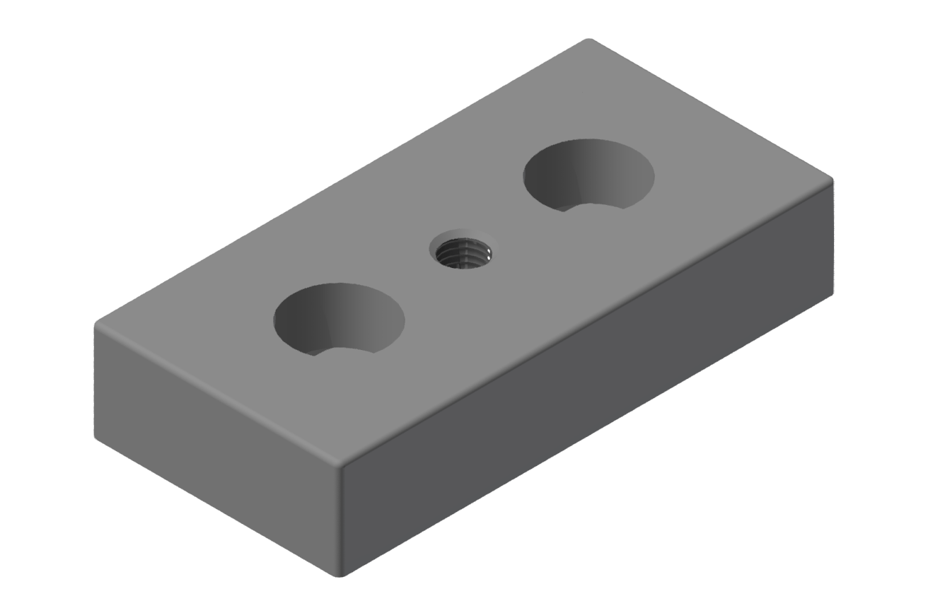Fußplatte X 8 80x40, M8, weißaluminium
