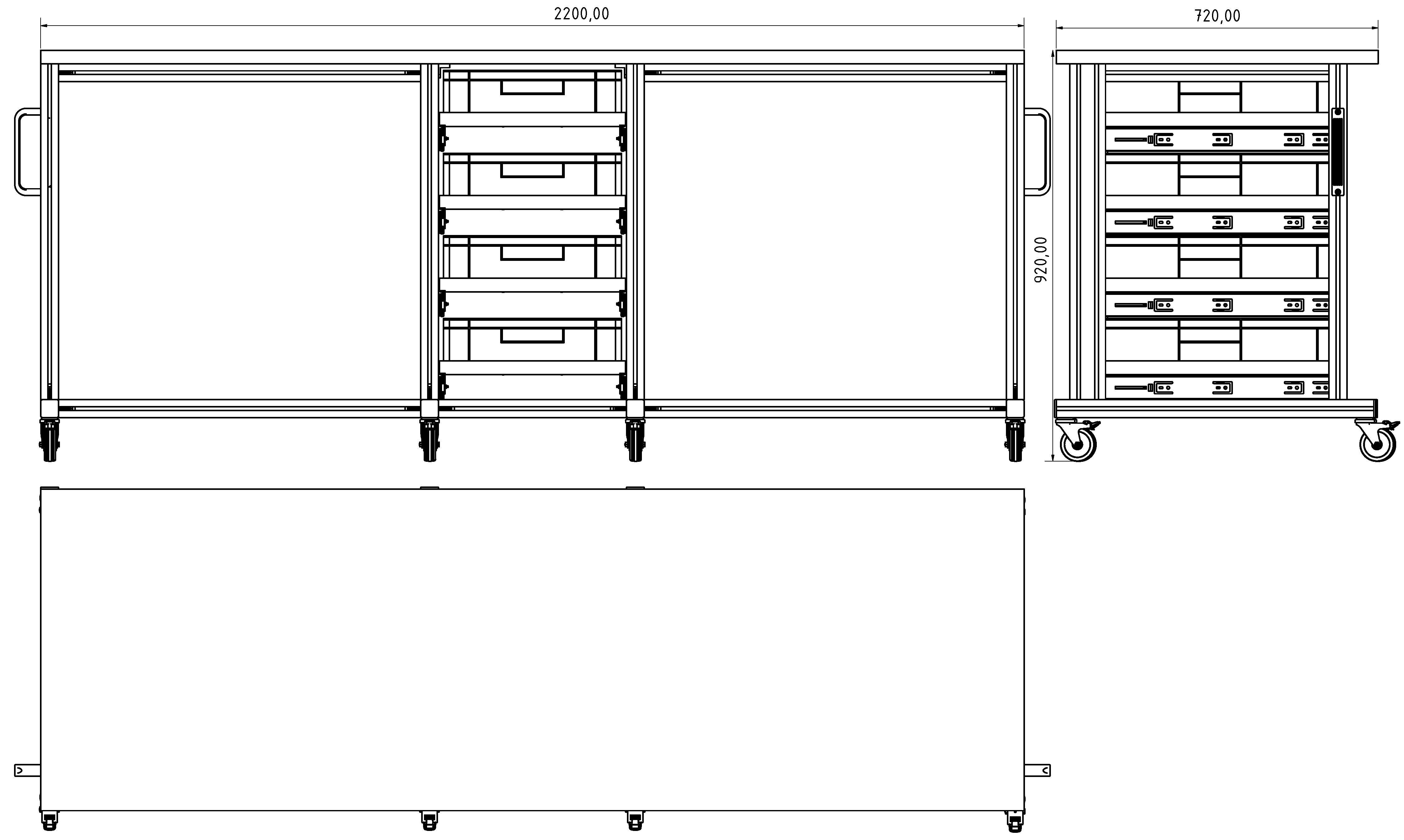 ESD system table Pro 2200x720 mm