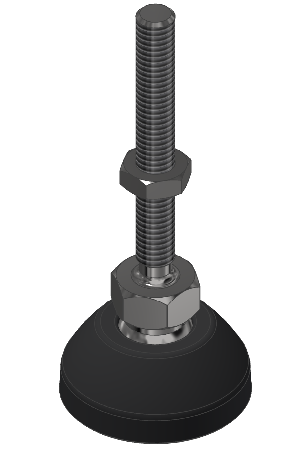 Stellfuß D20, M5x45, schwarz