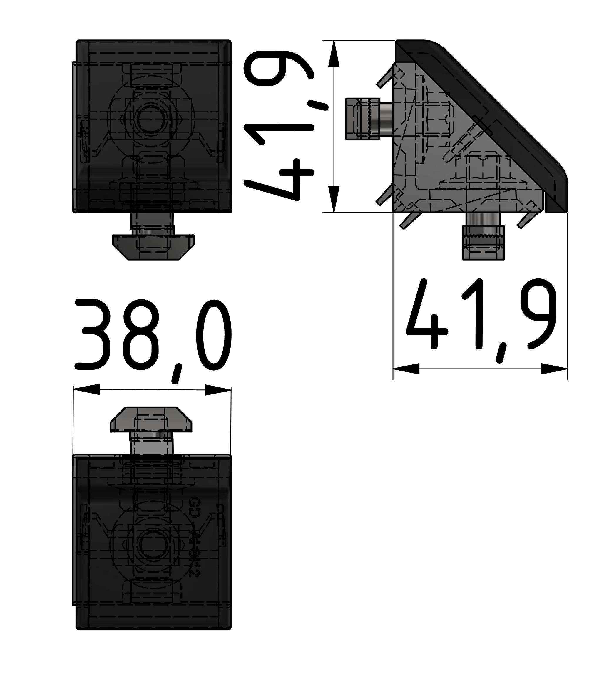 Winkelsatz 40x40, weißaluminium-10