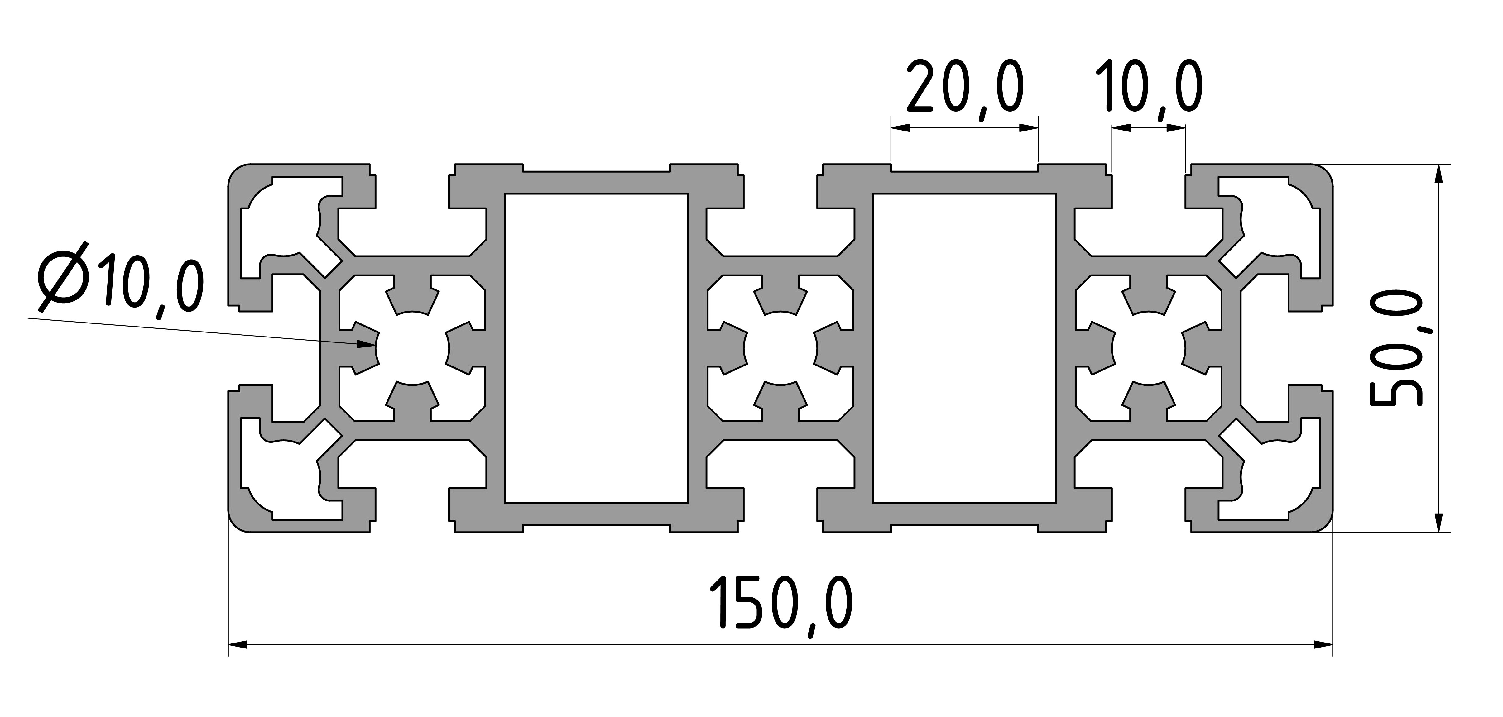 Strebenprofil 50x150L Strebenprofil 50x150L