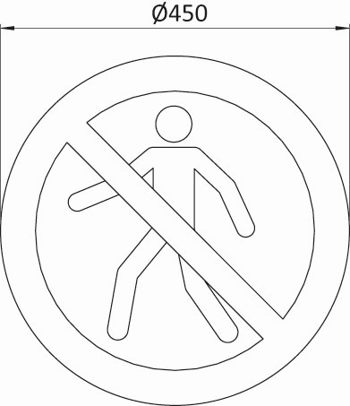For pedestrians prohibited Floor sign