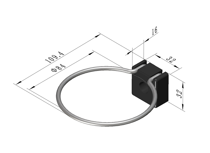 Halter 8 D80, schwarz ähnlich RAL 9005