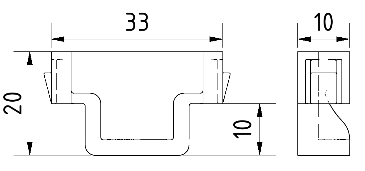 Endstück Rollenelemet H26