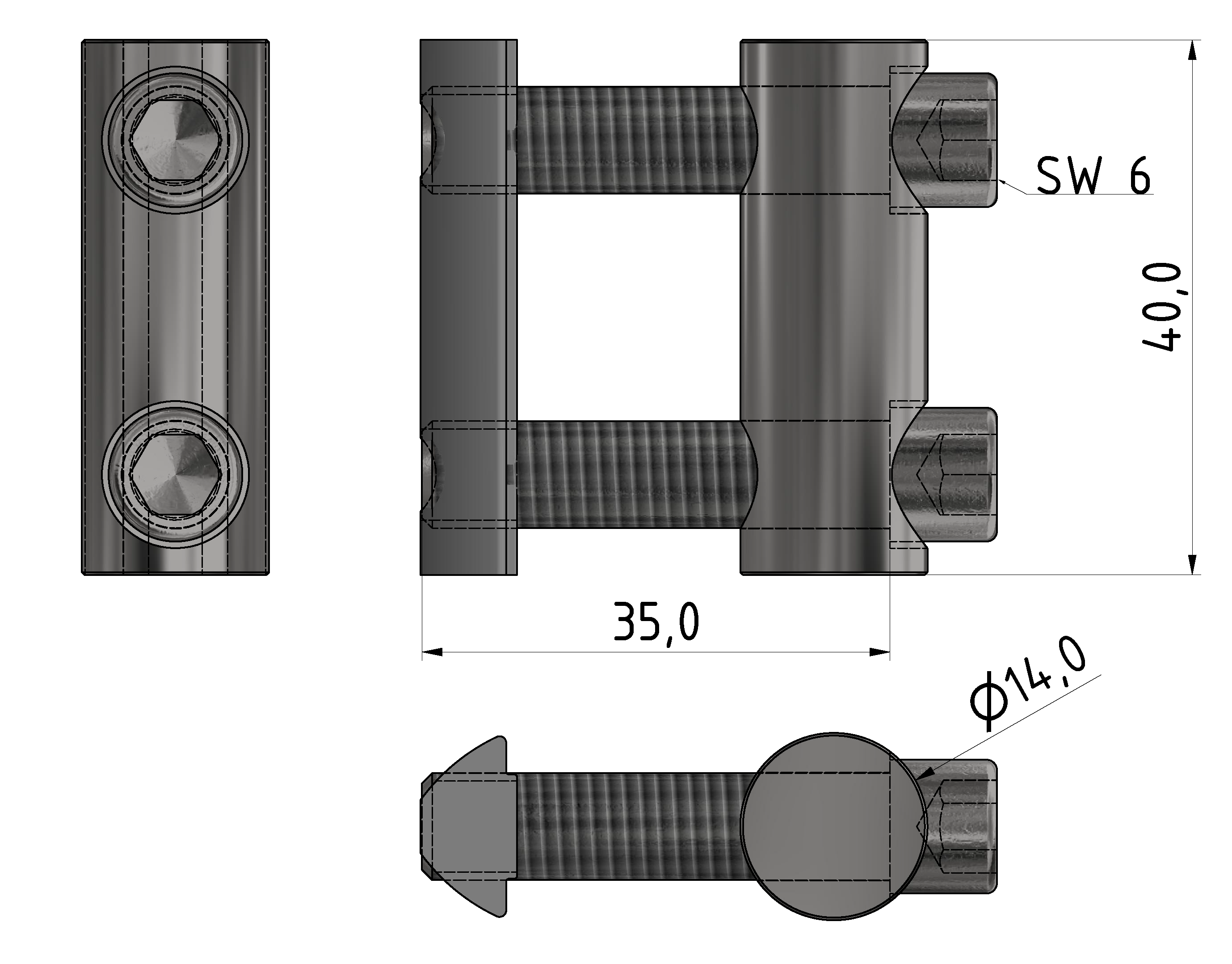Bolzen-Verbindersatz 8 40, verzinkt Bolzen-Verbindersatz 8 40, verzinkt